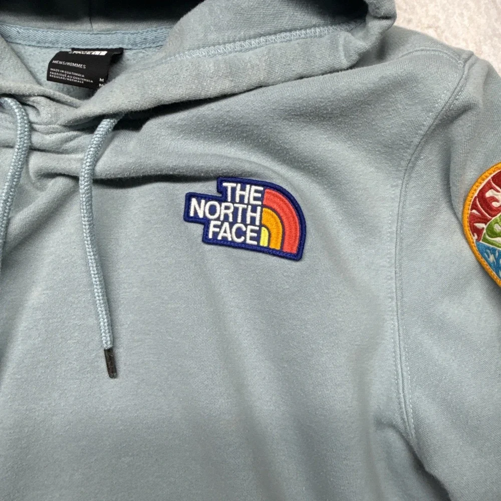 The North Face Novelty Patch Hoodie Mens Medium Light Mint Green Sweatshirt